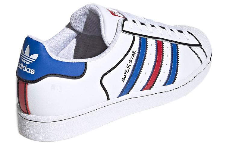 Кеды adidas originals Superstar (бело-сине-красные) — фото 4