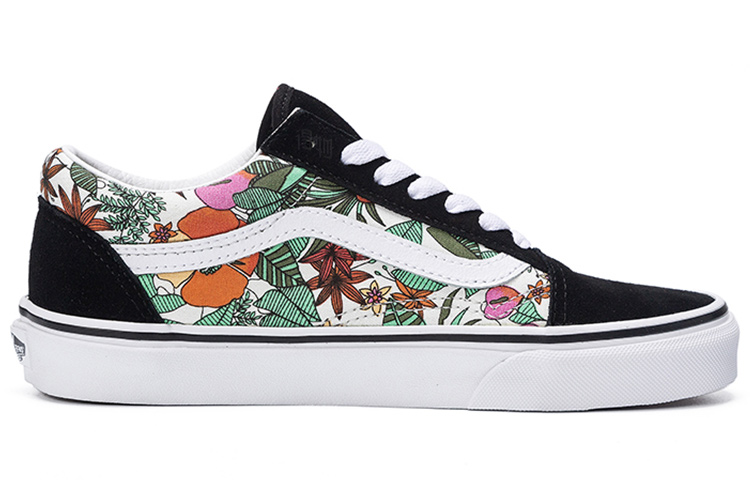 Женские кеды Vans Old Skool (черно-цветные) — фото 2