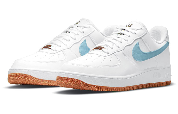 Мужские кроссовки Nike Air Force 1 '07 LV8 "Indigo" (бело-синие) — Белый / синий — фото 3