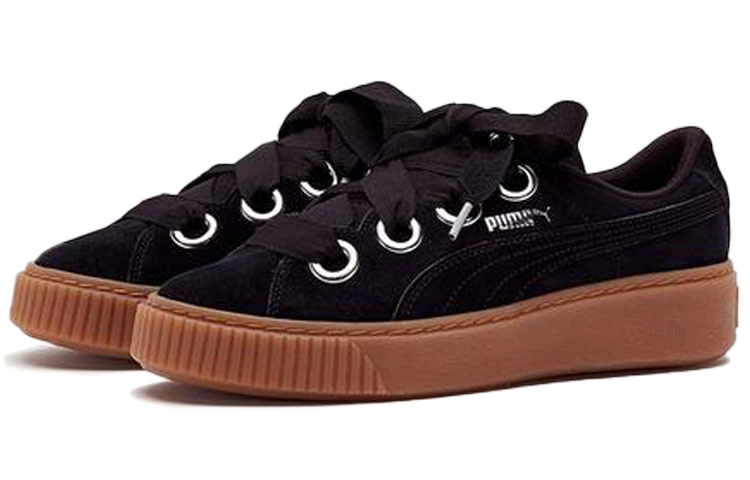 Женские кеды PUMA Suede Platform Kiss (черные) — фото 3