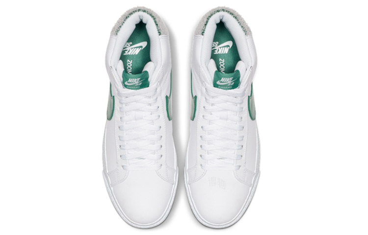 Кеды Nike Blazer Mid (бело-зеленые) — Белыйзелёный — фото 4