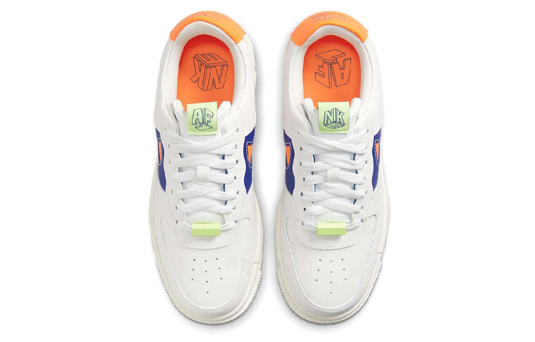 Женские кроссовки Nike Air Force 1 Pixel (бело-оранжево-синие) — фото 4