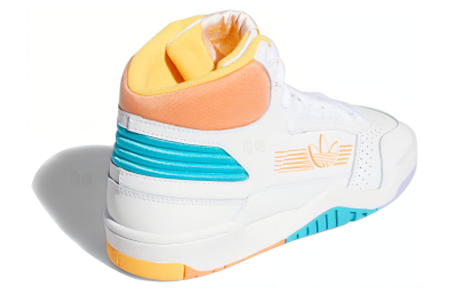 Женские кеды adidas originals Carerra (белые с оранжевым и синим) — Белый / оранжевый / синий — фото 3
