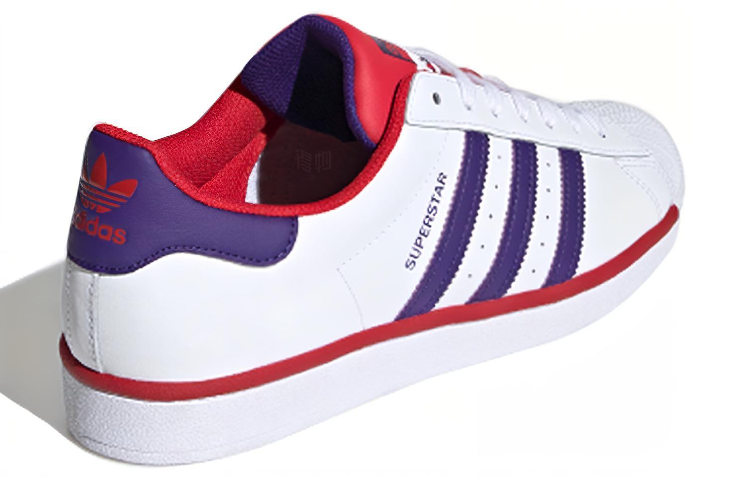 Кеды adidas originals SUPERSTAR (белый / фиолетовый / красный) — фото 3