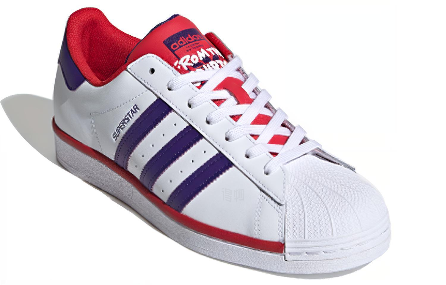 Кеды adidas originals SUPERSTAR (белый / фиолетовый / красный) — фото 2