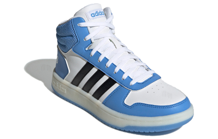 Женские кеды adidas neo Hoops 2.0 (синий / белый / черный) — Синий / белый / чёрный — фото 2