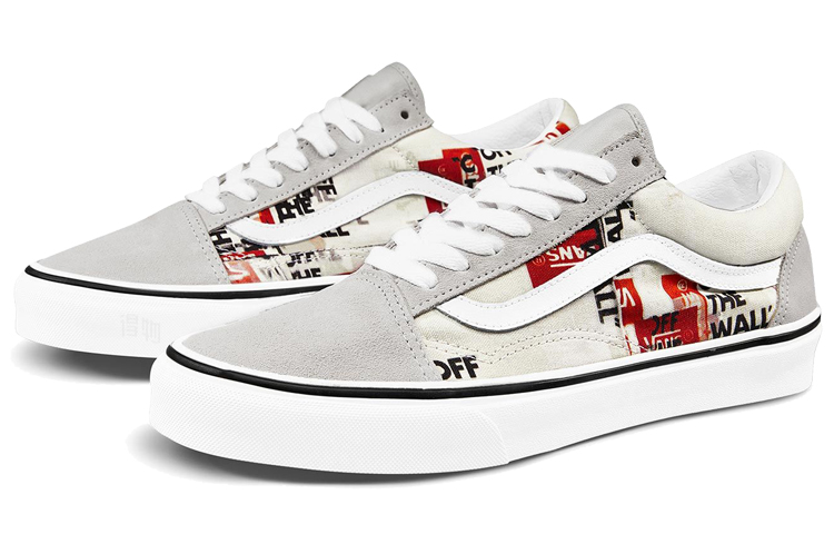 Кеды Vans Old Skool (серо-красные) — фото 2