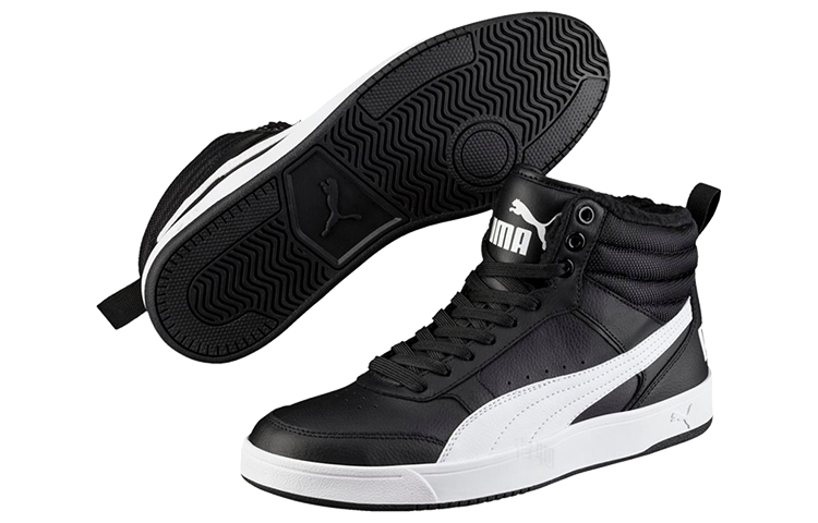Кеды PUMA Rebound Street V2 Fur (черно-белые) — фото 5