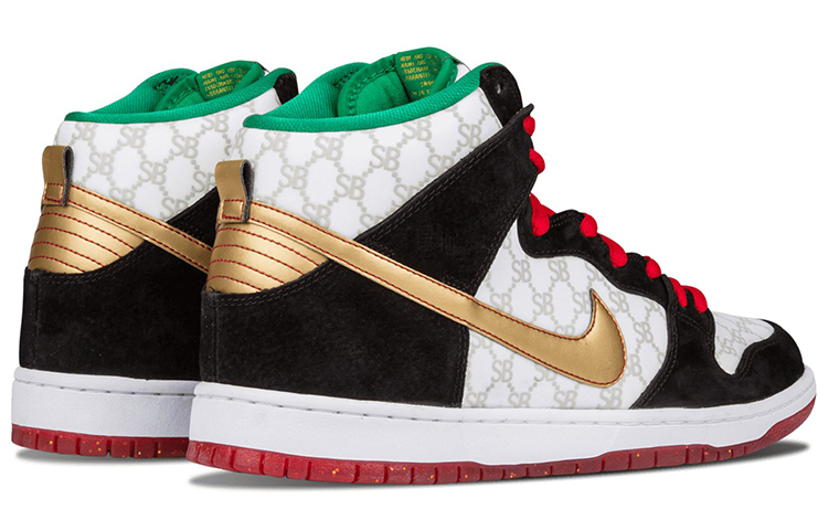 Мужские кеды Nike Dunk SB Black Sheep (черно-бело-красные) — фото 3