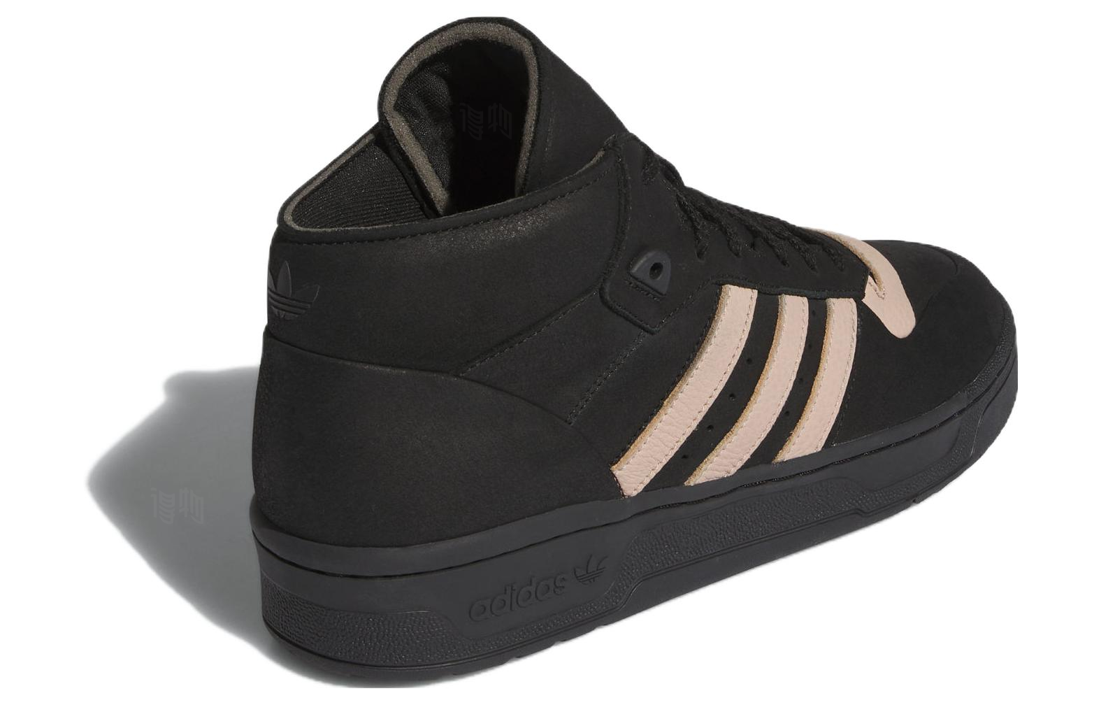 Кеды adidas Rivalry Mid (черно-бежевые) — фото 4