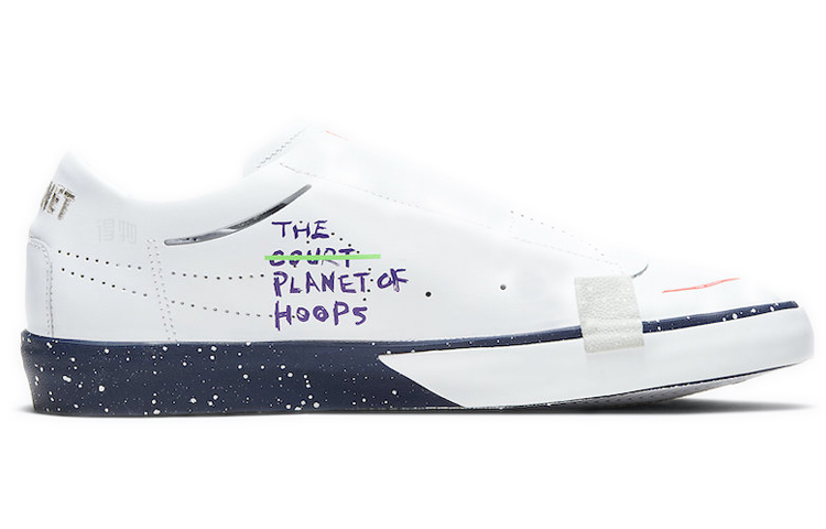 Женские кеды Nike Blazer Slip (бело-синие) — фото 2