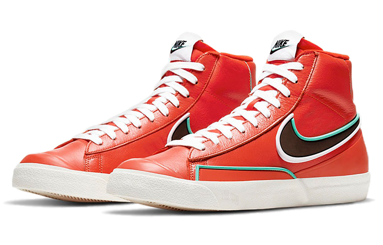Мужские кеды Nike Blazer 77 Infinite (оранжево-белые) — 橘/白/黑/绿 — фото 3