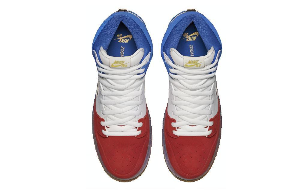 Мужские кроссовки Nike SB Dunk High PRM "Tri-Color" (красно-бело-синие) — фото 3