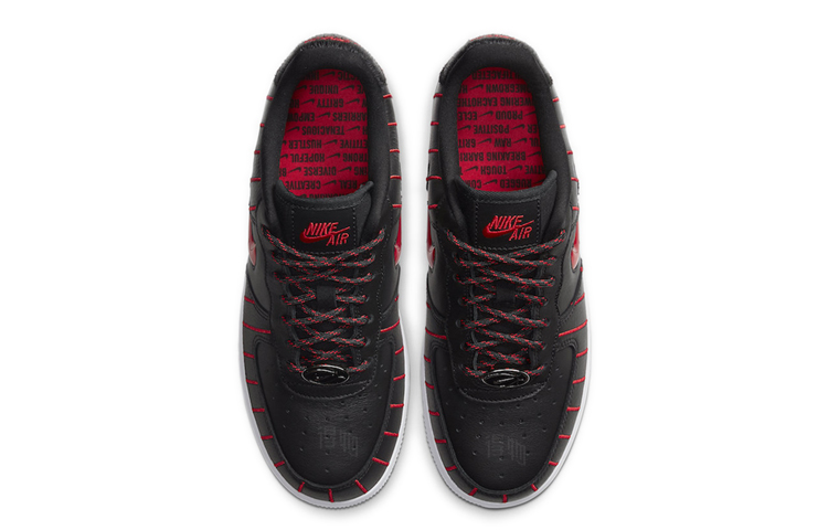 Женские кроссовки Nike Air Force 1 Jewel QS Women Of Chicago (черно-красные) — фото 4