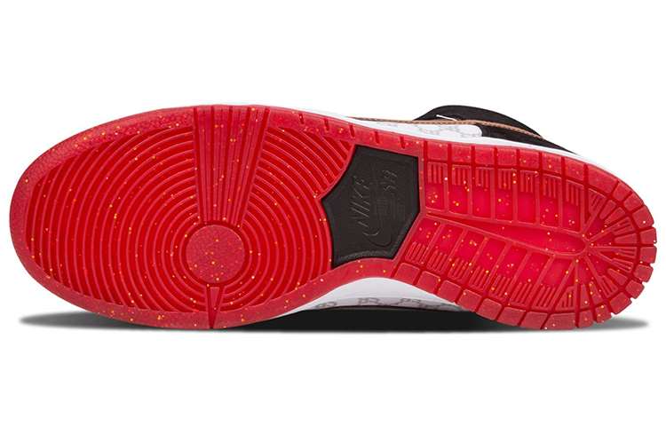 Мужские кеды Nike Dunk SB Black Sheep (черно-бело-красные) — фото 4