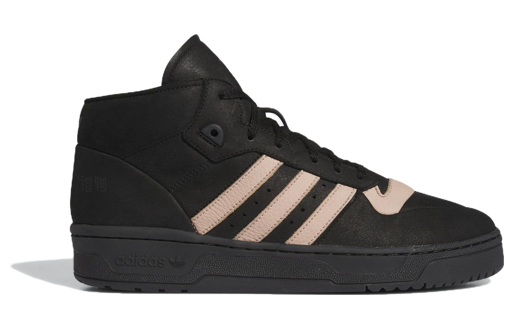 Кеды adidas Rivalry Mid (черно-бежевые) — фото 2