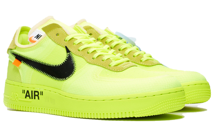 Кроссовки OFF-WHITE x Nike Air Force 1 Part 2 Volt THE TEN (салатовый) — фото 2