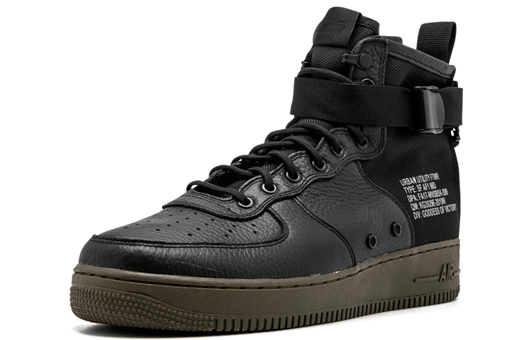 Мужские кроссовки Nike Air Force 1 Black Dark Hazel (черный / черный) — Чёрный / чёрный — фото 2