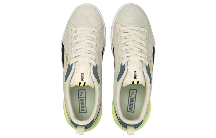 Кеды PUMA Suede Bloc (бело-черно-желтые) — фото 3