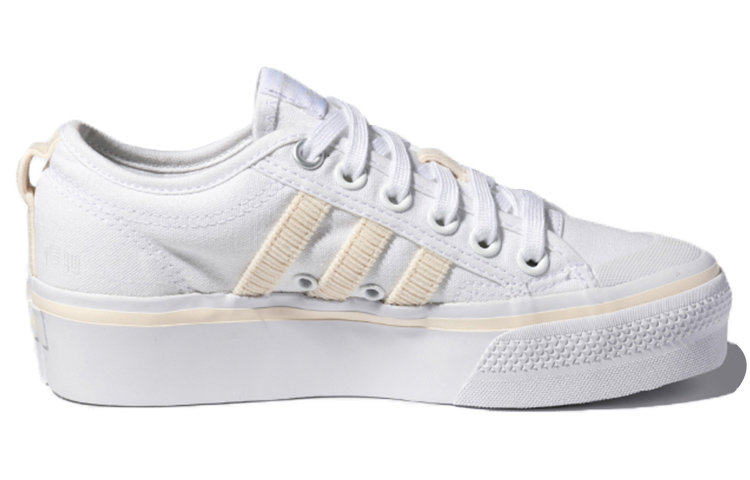 Женские кеды adidas originals NIZZA Platform (бело-бежевые) — фото 2