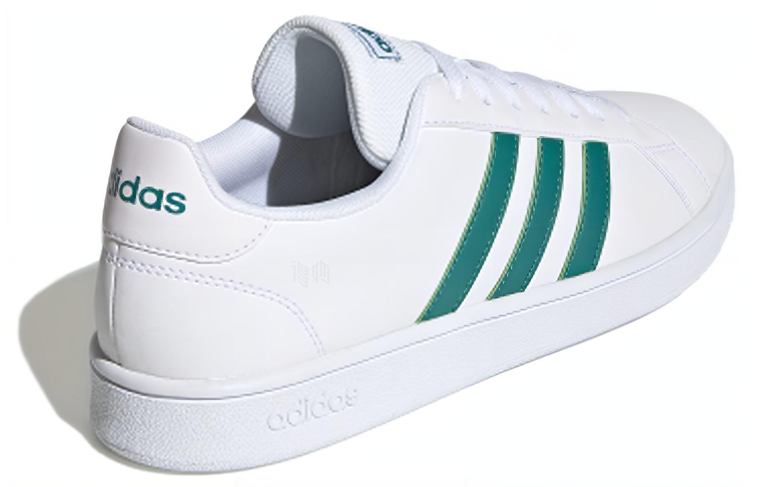 Мужские кеды adidas neo GRAND COURT Base (белый / зеленый) — Белый / зелёный — фото 4
