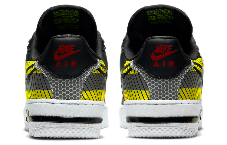 Мужские кроссовки Nike Air Force 1 React (черно-желтые) — фото 5
