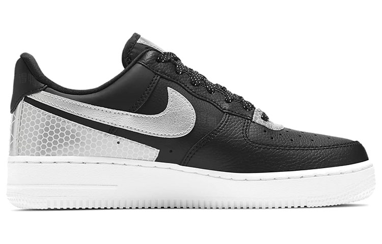 Женские кроссовки Nike Air Force 1 '07 SE (черно-серебристые) — Чёрный / серебристый / белый — фото 2