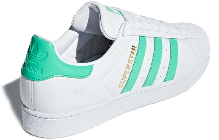 Кеды adidas Originals Superstar (мятно-зеленые) — 白/薄荷绿 — фото 3