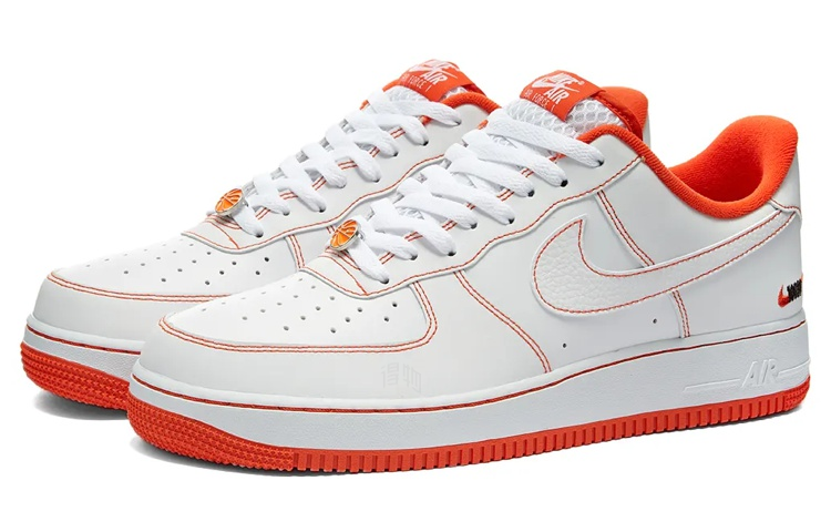 Мужские кроссовки Nike Air Force 1 Rucker Park (бело-оранжевые) — фото 3