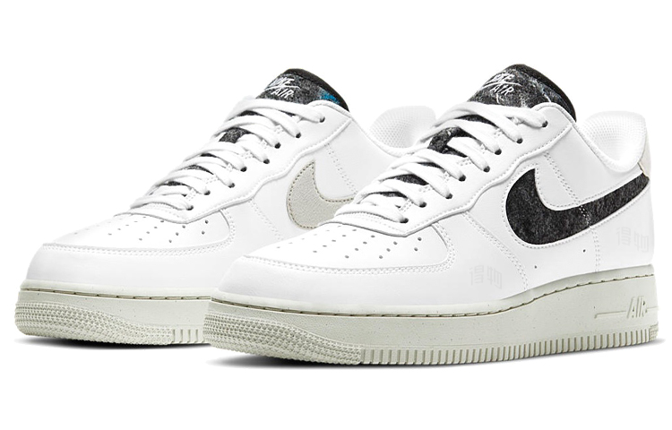Женские кеды Nike Air Force 1 '07 (бело-черные) — 白色/骨色/黑色 — фото 3