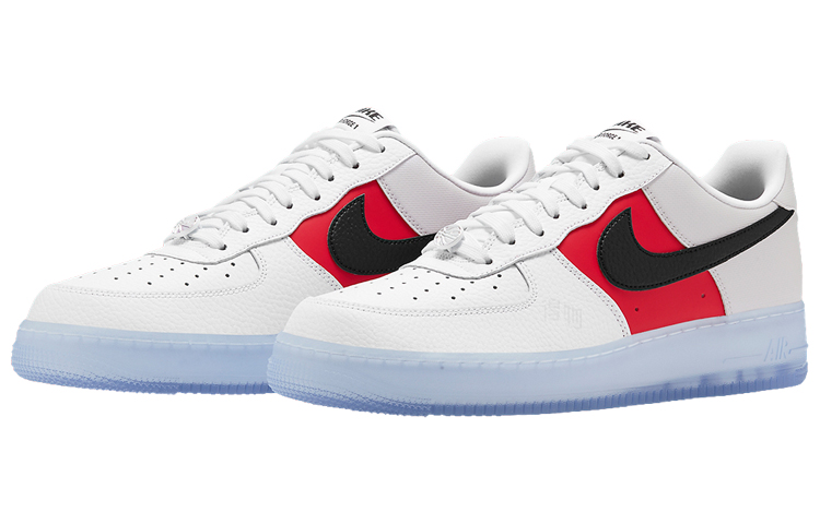 Мужские кеды Nike Air Force 1 emb (бело-красные) — фото 3