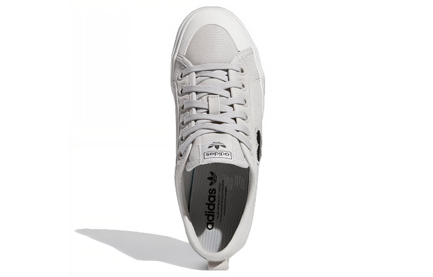 Женские кеды adidas originals Nizza Trefoil (черно-серые) — фото 4