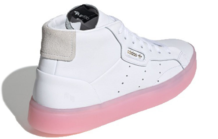 Женские кеды adidas originals Sleek Mid (бело-розовые) — фото 4
