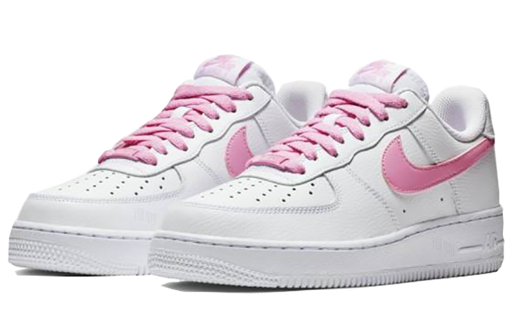 Женские кроссовки Nike Air Force 1 (бело-розовые) — Белый / розовый — фото 3