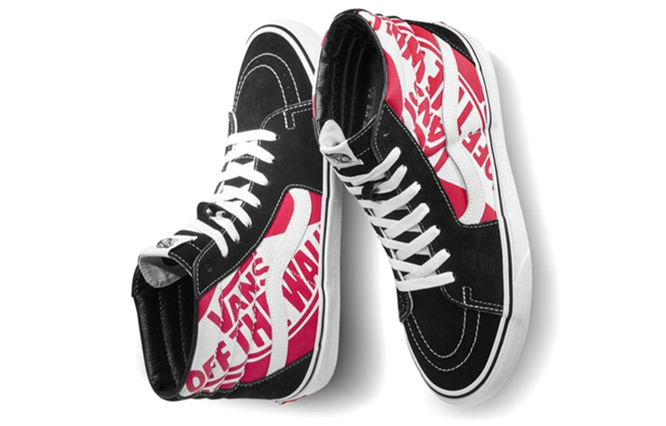 Кеды Vans SK8 (черно-красные с логотипом) — Чёрный / красный — фото 4