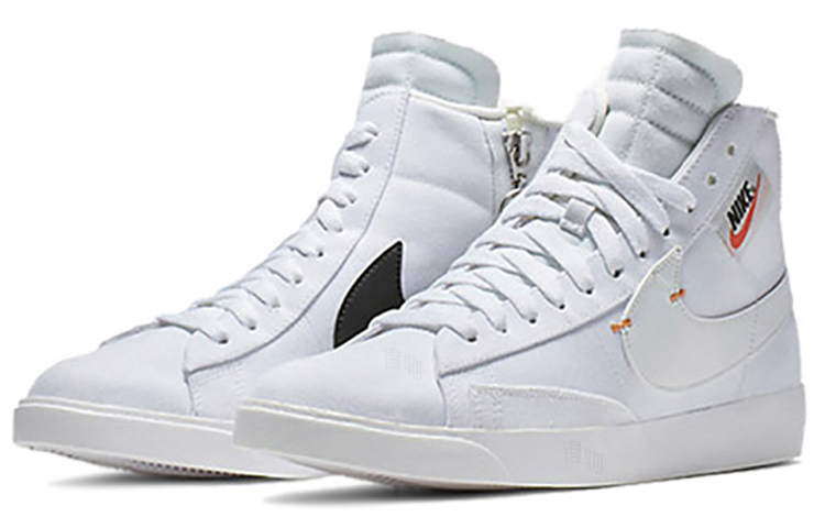 Женские кеды Nike Blazer Rebel (бело-серые) — фото 3