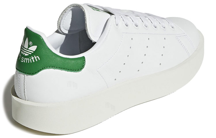 Женские кеды adidas originals STAN SMITH Bold (белые / зеленые) — Белый / зелёный — фото 4