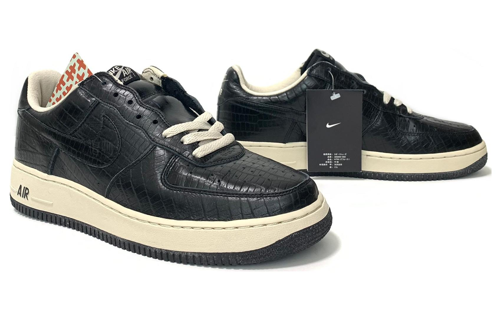 Мужские кеды Nike Air Force 1 HTM 2 Black Croc (черные) — фото 3