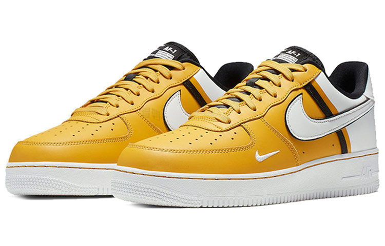 Мужские кроссовки Nike Air Force 1 07 LV8 (бело-желтые) — Белый / жёлтый — фото 3