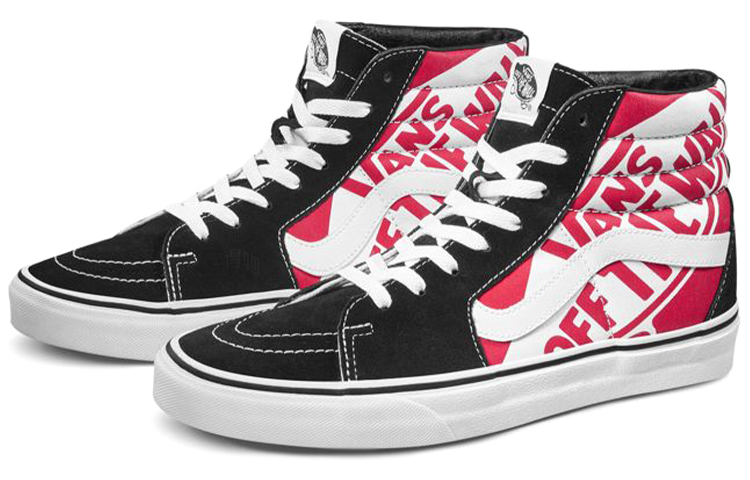 Кеды Vans SK8 (черно-красные с логотипом) — Чёрный / красный — фото 2