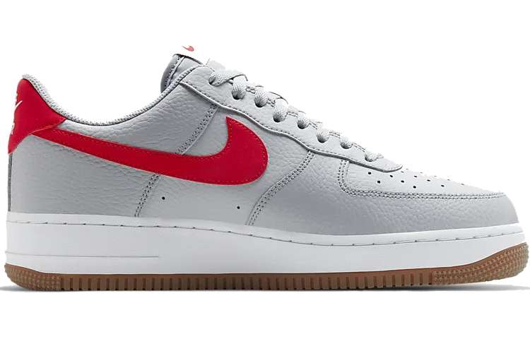 Мужские кроссовки Nike Air Force 1 (серо-красные) — фото 2