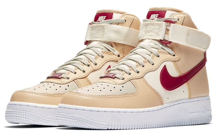 Женские кеды Nike Air Force 1 Mars Yard (бежево-красные) — фото 2