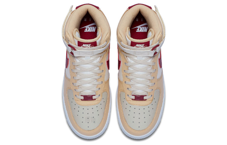 Женские кеды Nike Air Force 1 Mars Yard (бежево-красные) — фото 3