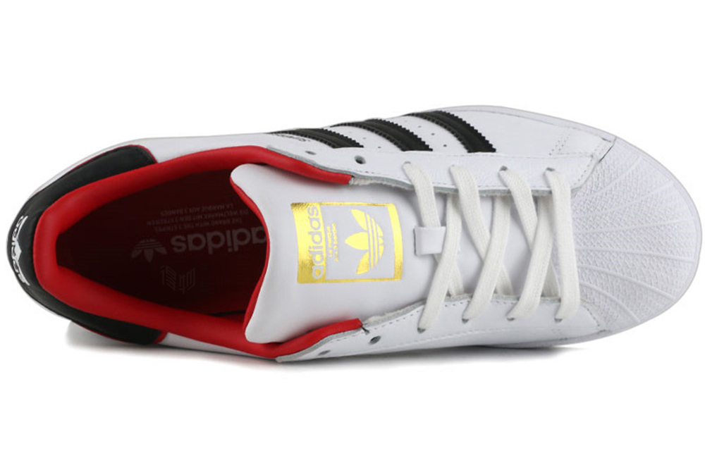 Кроссовки adidas originals SUPERSTAR (белый с красно-черным) — 白红黑尾 — фото 4