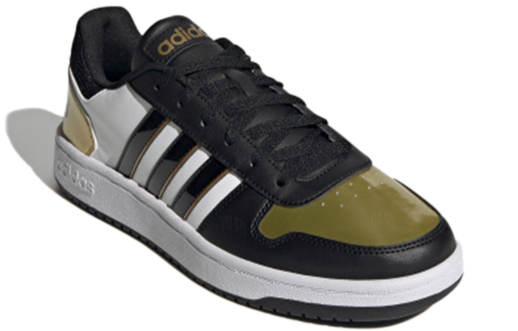 Мужские кроссовки adidas neo Hoops 2.0 (черно-бело-зеленые) — фото 3