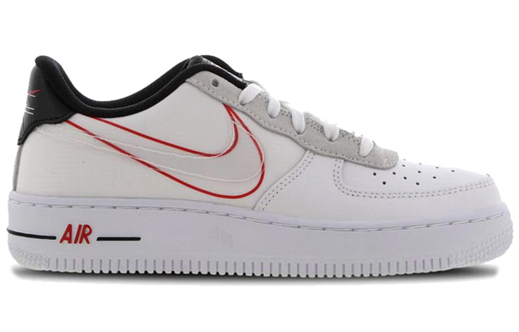 Женские кроссовки Nike Air Force 1 Script Swoosh (бело-красные) — фото 2