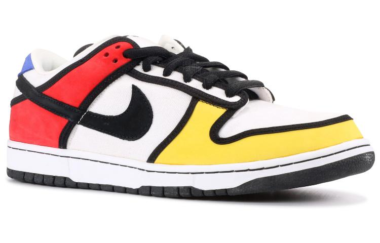 Мужские кеды Nike Dunk SB Piet Mondrian (разноцветные) — Оранжевый / чёрный — фото 2