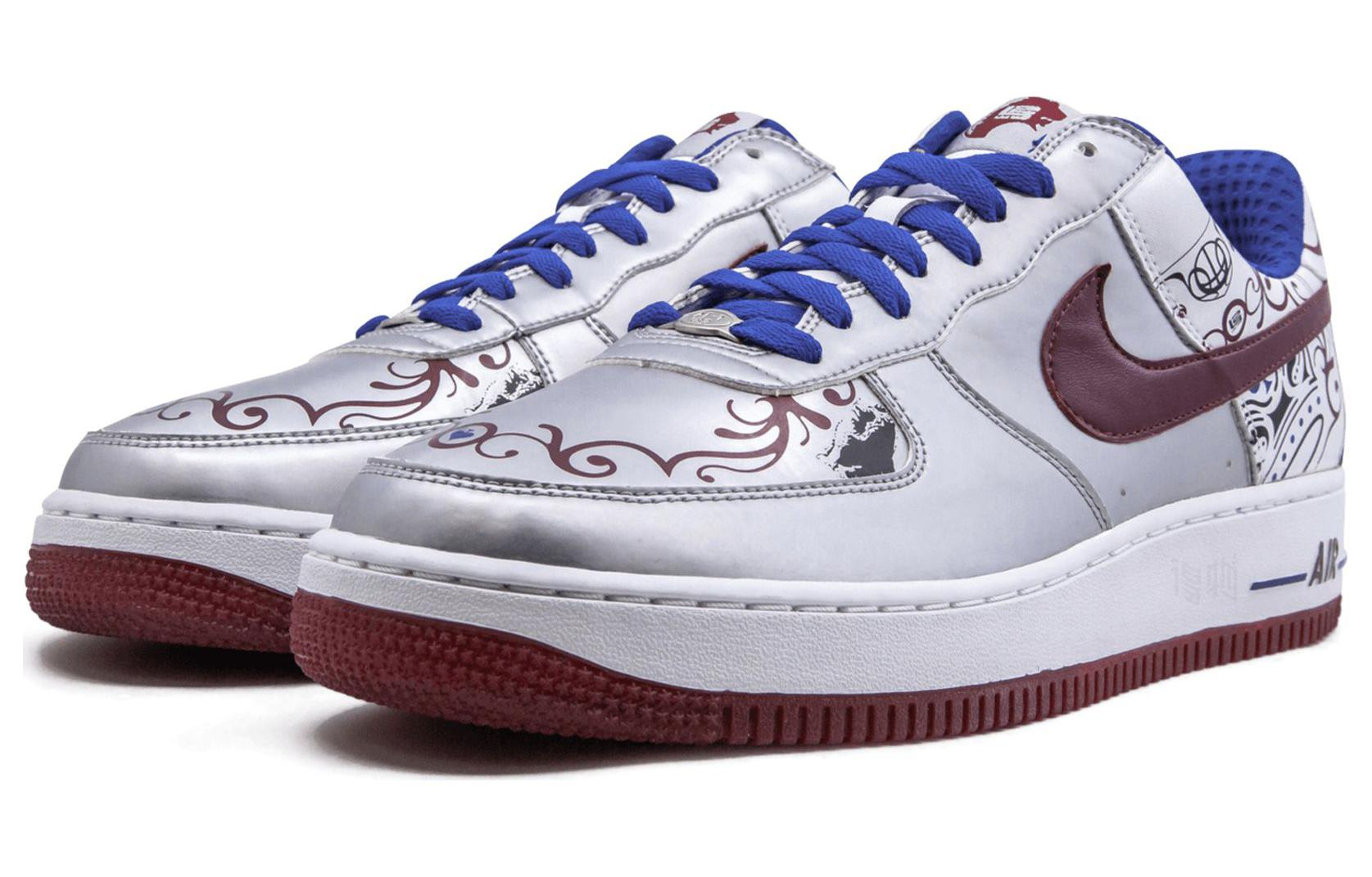Мужские кроссовки Nike Air Force 1 Collection Royale (бело-красный) — 金属银/团队红/皇家/白 — фото 2