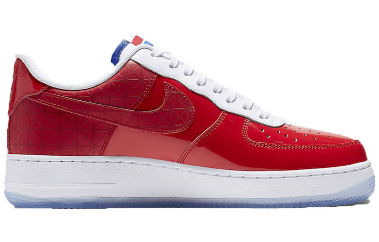 Мужские кроссовки Nike Air Force 1 (красные) — Красный / белый / синий — фото 2