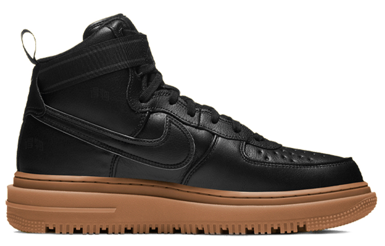 Мужские кроссовки Nike Air Force 1 (черно-коричневые) — фото 2